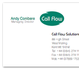 Business card for Call Flow Solutions Ltd. UK