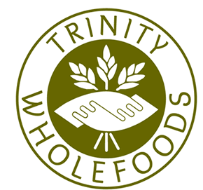 Old logo re-designed for Trinity Wholefoods, Hastings, UK