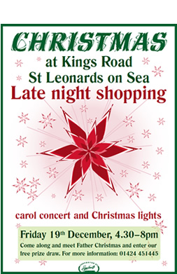 Christmas event in St Leonards, UK. Poster