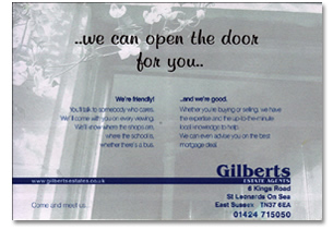 Postcard for Gilberts Estate Agents, Hastings