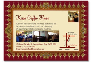 Postcard for Kassa Coffee House, St Leonards on Sea, Uk