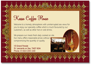 Postcard for Kassa Coffee House, St Leonards on Sea, Uk