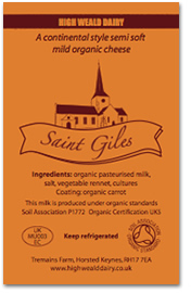 Label for Saint Giles cheese wedges