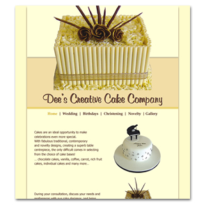 Website design for Dee's Creative Cake Company, Hastings, East Sussex, UKUK