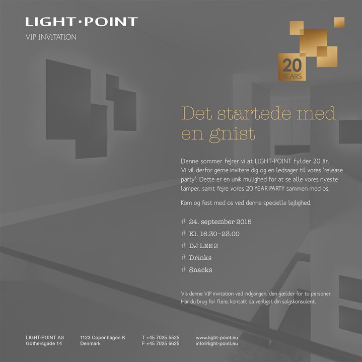 Invitationskort, flyer design for Light-Point