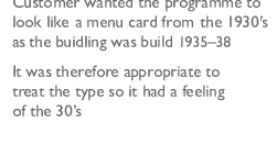 Typesetting in 1930s style for the Marina leaflet