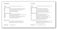 Art catalogue for exhibition, CV's