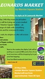 Market Day in St Leonards, UK, 2008. A5 flyer.
