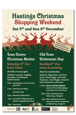 Christmas Market Weekend in Hastings, UK. Poster