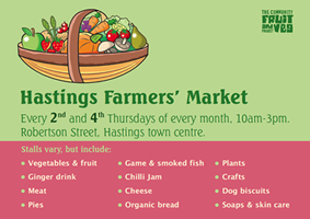 Postcard for a farmers market in Hastings, Uk