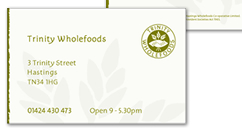 Trinity Wholefoods, Hastings, UK - Businesscard